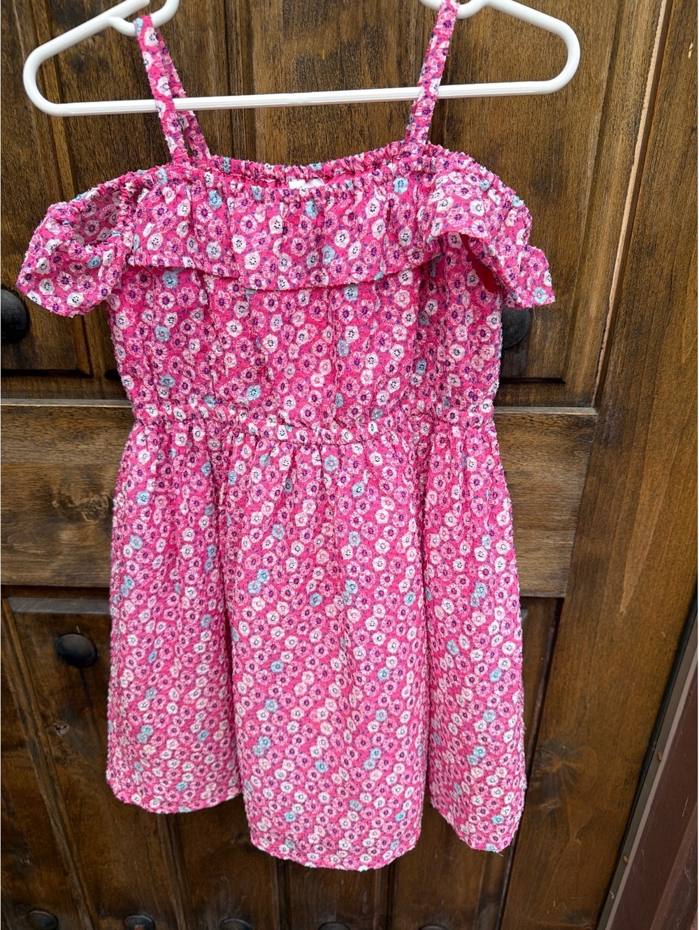 Gymboree Girls' 5T Pink Floral Off-Shoulder Dress